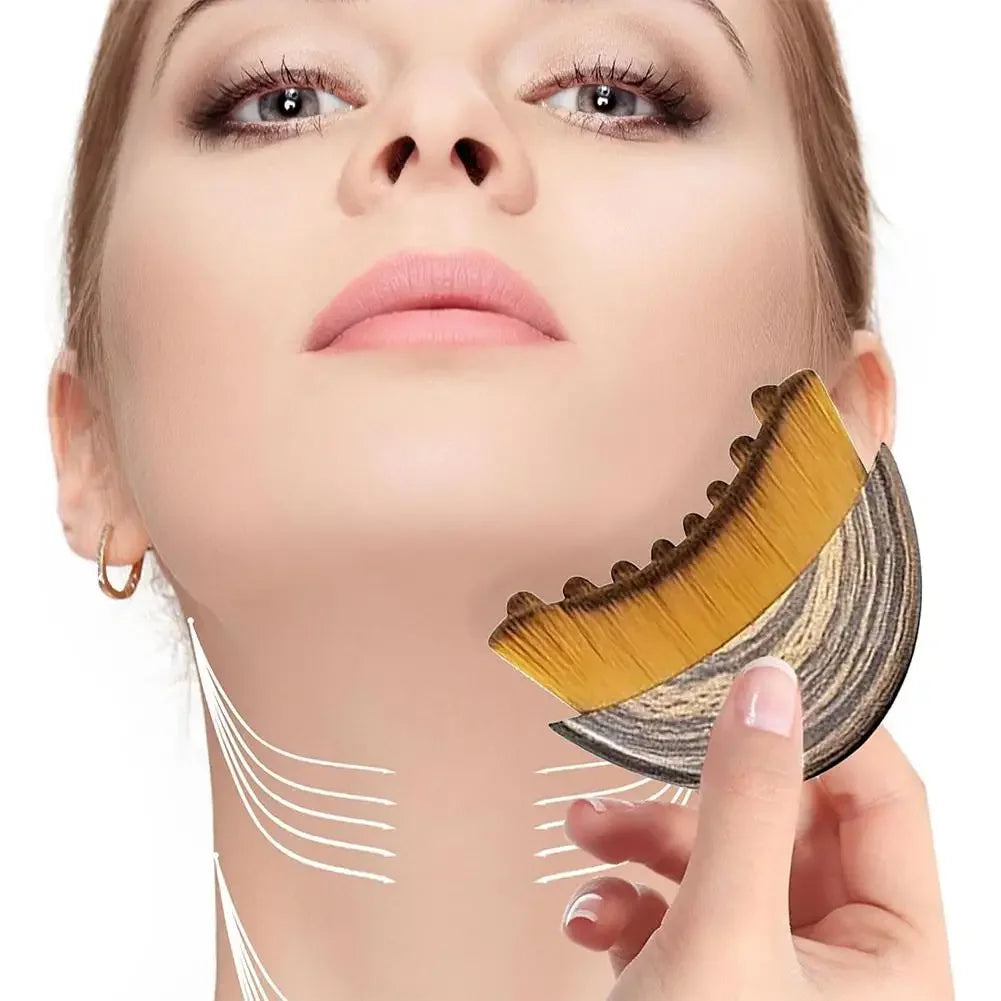 Lymphatic Contour Face Brush, Chin & Jawline Sculpting, Lymphatic Drainage Massager for Face, Dry Brush Massage Relieve Fatigue Peaceful Pleasures Health and Wellness