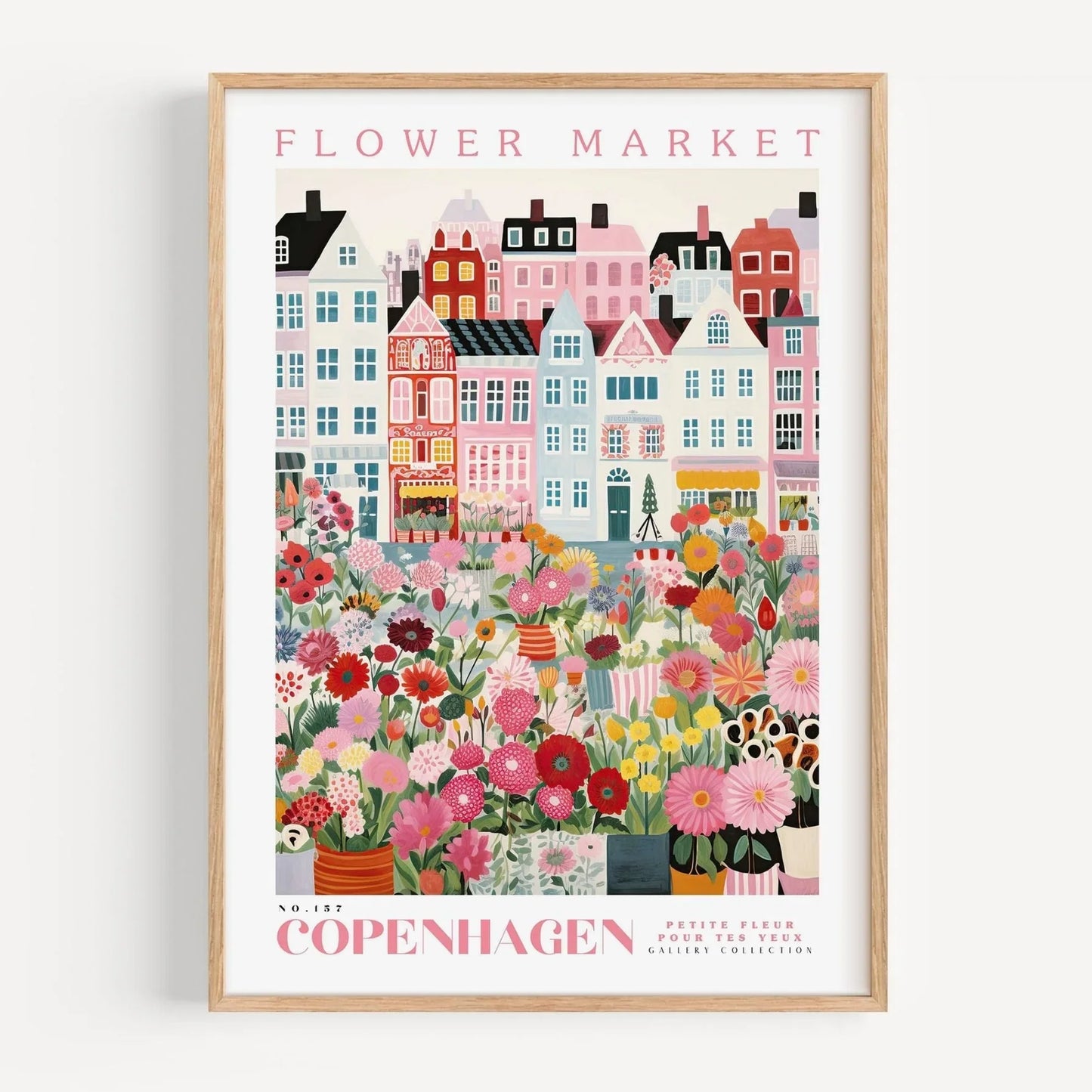 Flower Market Print, Copenhagen Print, Botanical Prints, Digital Prints, Colorful Prints, Trendy Prints, Pink Prints, Art Gift, Peaceful Pleasures Health and Wellness