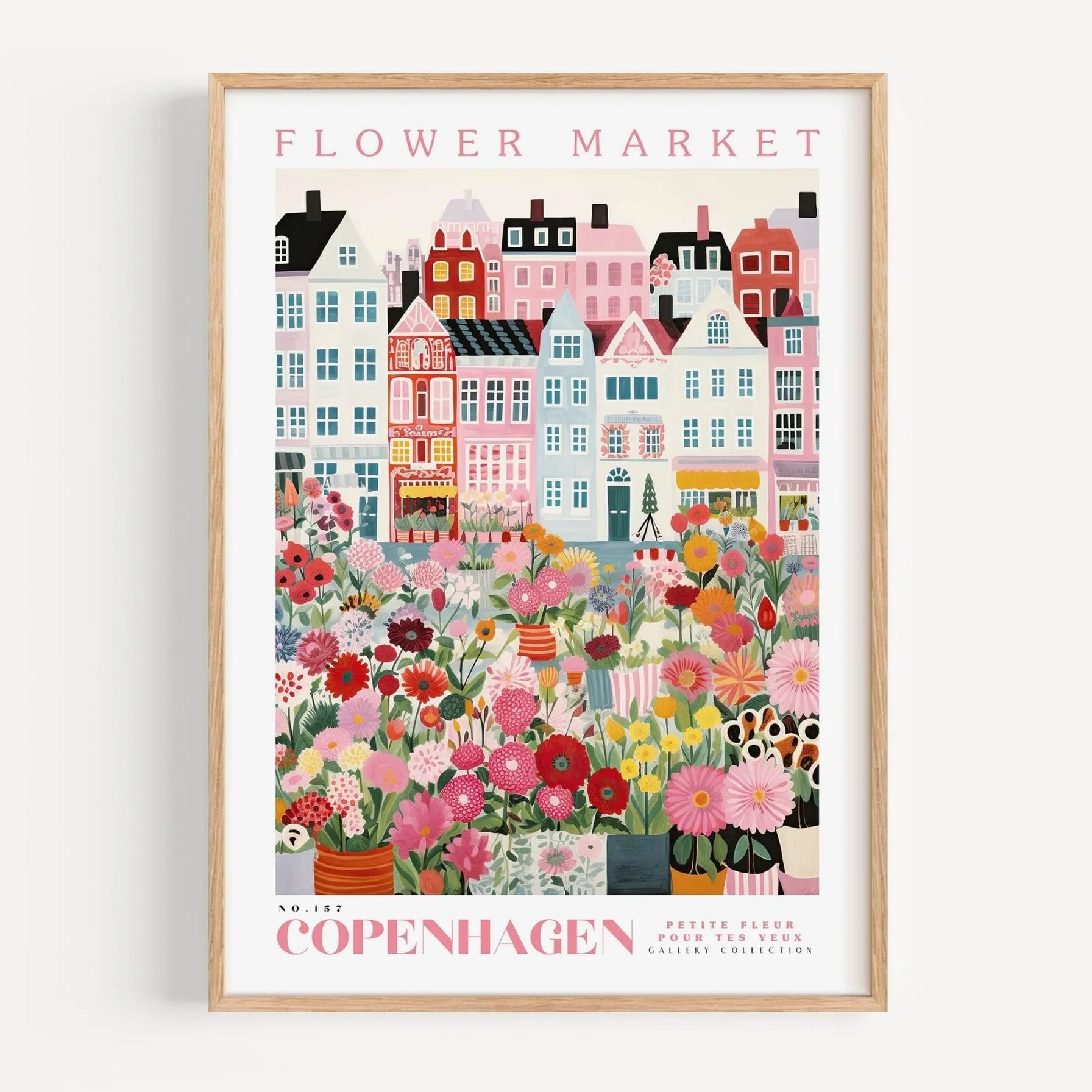 Flower Market Print, Copenhagen Print, Botanical Prints, Digital Prints, Colorful Prints, Trendy Prints, Pink Prints, Art Gift, Peaceful Pleasures Health and Wellness