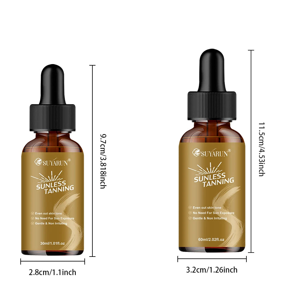 SUYARUN Self-Tanning Serum for Face & Body, Streak-Free & Natural Bronze Glow, Quick-Dry, Sun-Kissed Look Without Sun! Peaceful Pleasures Health and Wellness