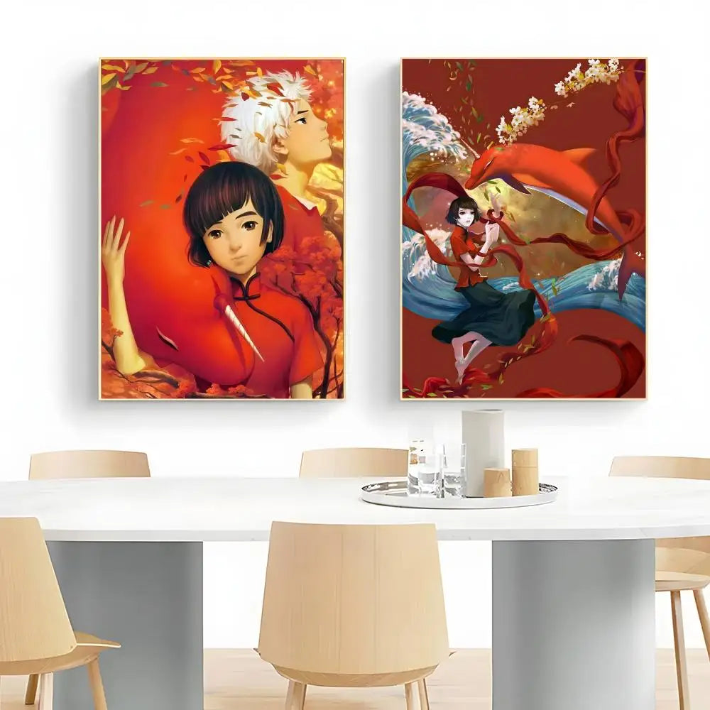 Fantasy Romantic Movie Anime B-Big Fish & Begonia Poster Wall Art Print Poster Decorative Mural Home Decor Gift Unframed Peaceful Pleasures Health and Wellness