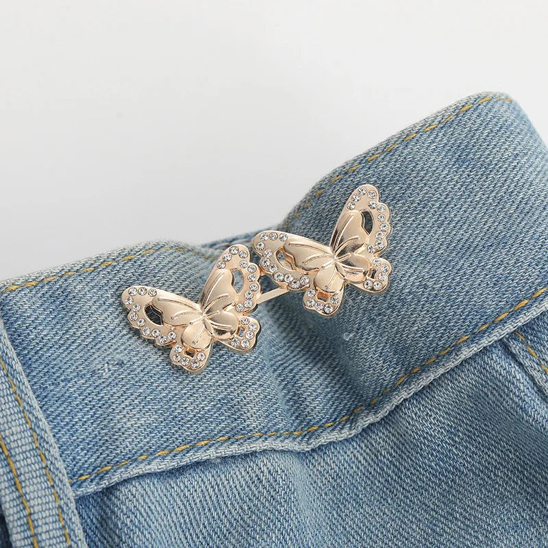Butterfly Waist Buckle | No-Sew Metal Snap Button Adjuster