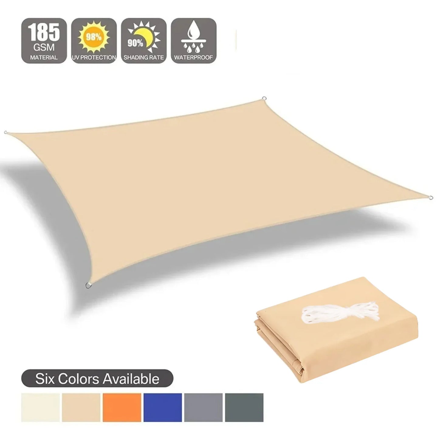 95% UV Block Waterproof Sun Shade Sail – Patio, Pool & Garden