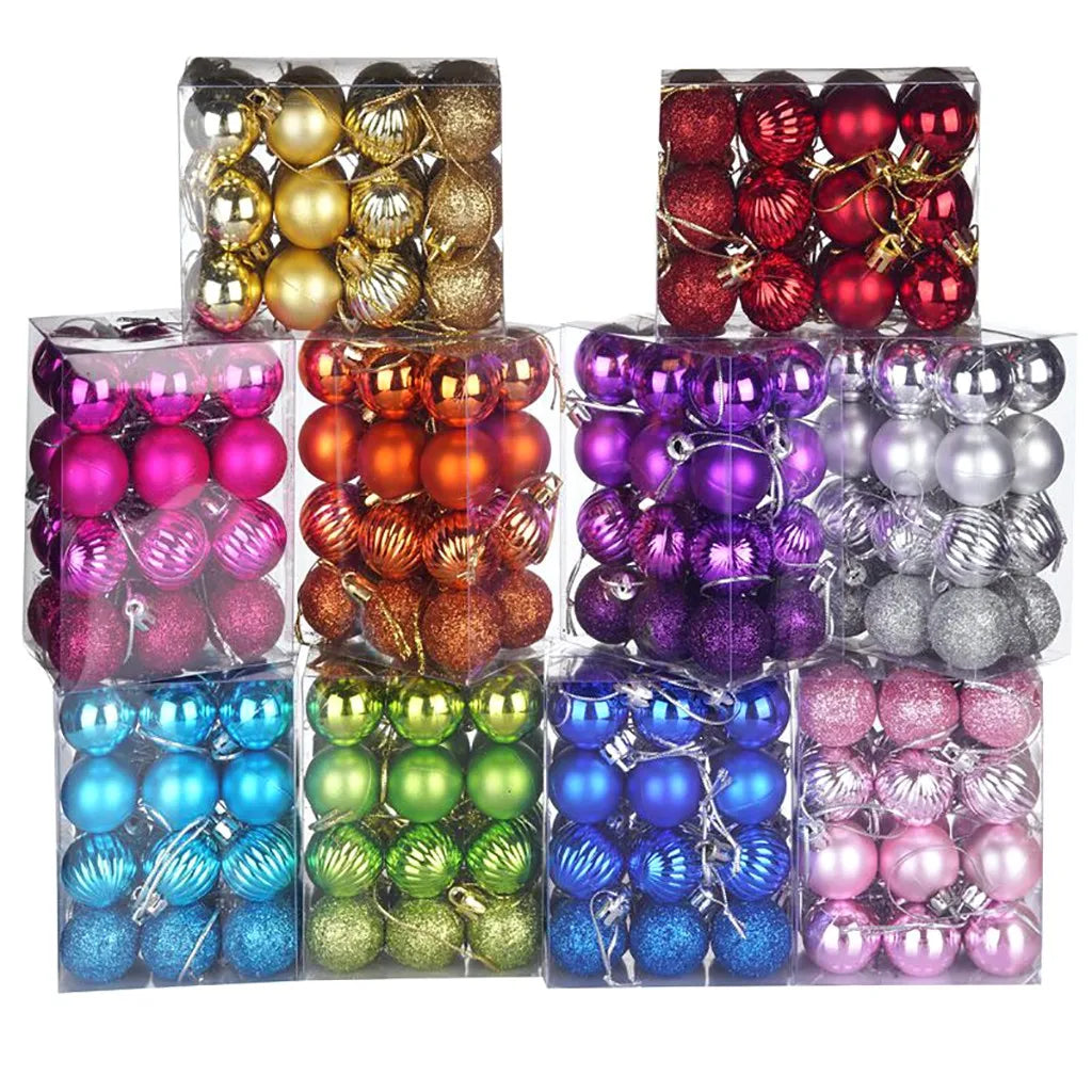 30mm Christmas Xmas Tree Ball Bauble Hanging Home Party Ornament Decor 24pc Tree Decoration Balls Xmas Party Hanging Pendant Peaceful Pleasures Health and Wellness