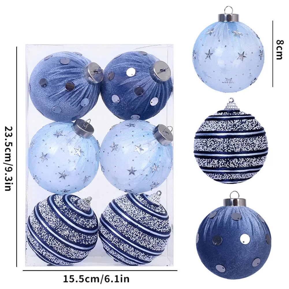 Christmas Foam Ball Ornaments Set of 6 – Holiday Tree Decor