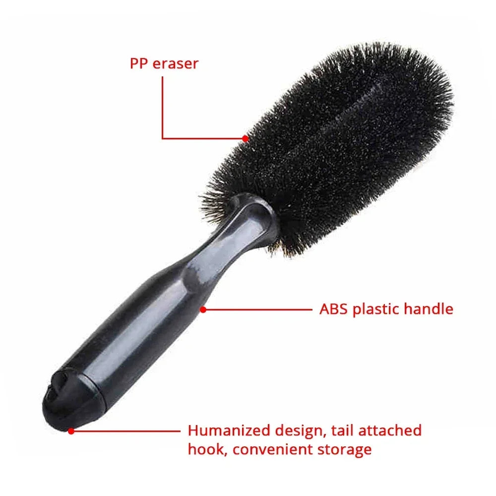 Car Wheel Brush Tire Cleaning Brushes Tools Car Rim Scrubber Cleaner Duster Handle Motorcycle Truck Wheels Car Detailing Brush Peaceful Pleasures Health and Wellness