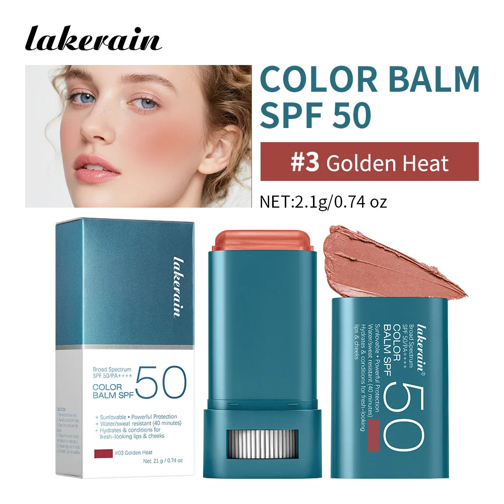 SPF 50 Tinted Blush Stick | Waterproof Sun Protection Makeup