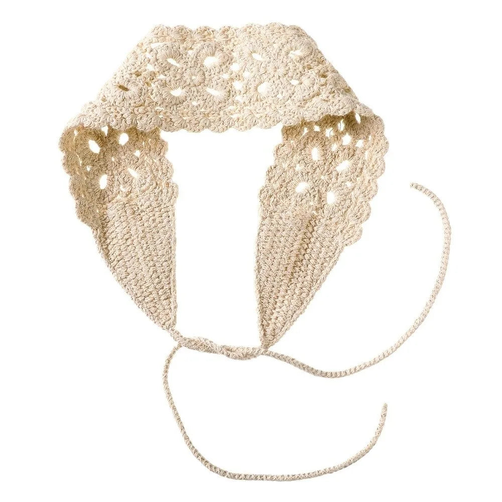 Boho Crochet Knit Headband – Handmade Hair Scarf for Women
