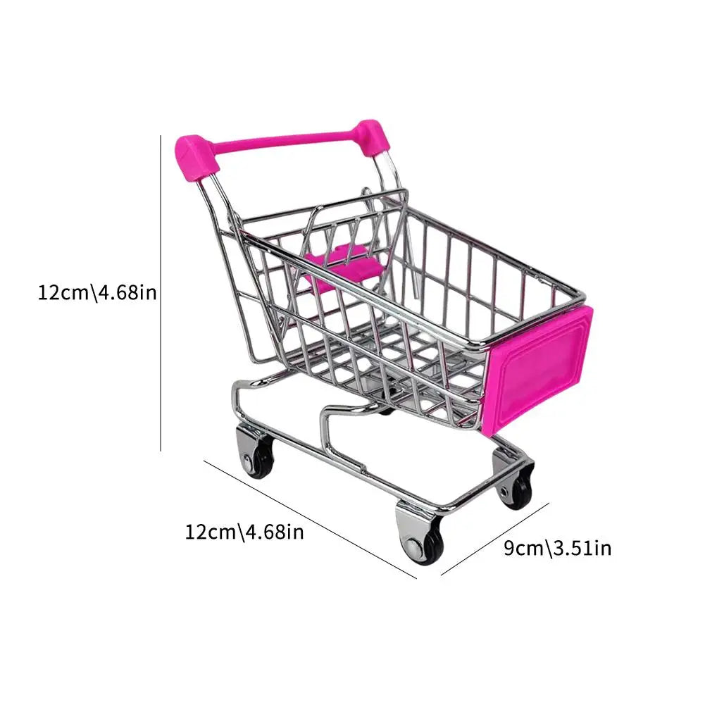 Metal Mini Toy Shopping Cart Realistic Supermarket Pretend Play Kids