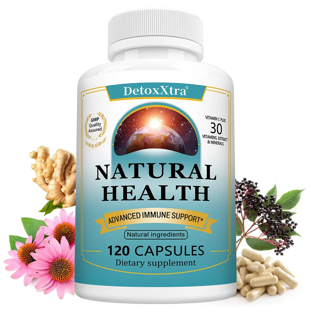Immune Support Capsules with Elderberry, Garlic, Echinacea, Vitamin C & Zinc, Support Energy, Focus & Overall Body Wellness Peaceful Pleasures Health and Wellness