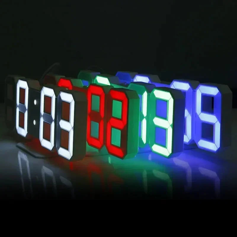 3D LED Digital Clock Decor Wall Decoration Glow Night Mode Decoration for Bedroom Adjustable Electronic Watch Clocks Watches Peaceful Pleasures Health and Wellness