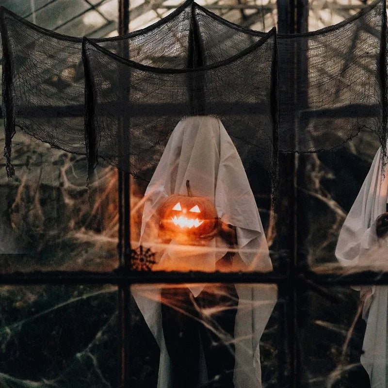 Halloween Black Gauze Fabric | Haunted House DIY Decoration
