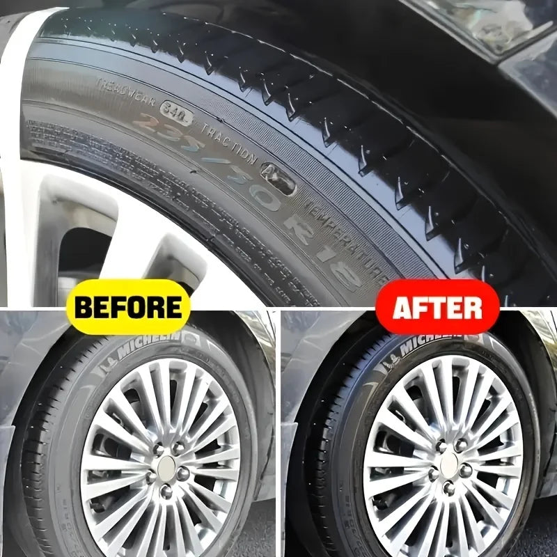 Black Tire Wax Polish 150ml – Rubber & Vinyl Restorer + Sponge