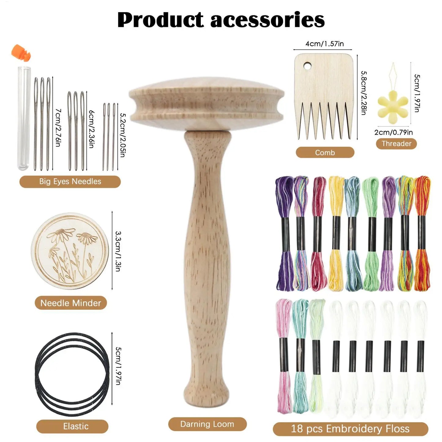 Sock Darning Kit – Wooden Mushroom Sewing Repair Tool Set