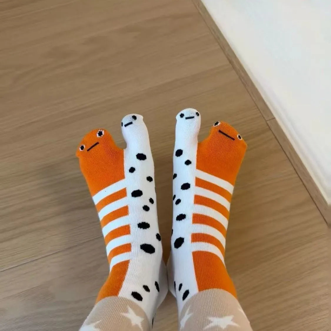 Cartoon Cute Socks Creative Garden Eel Mid Socks Weat Anti Odor Breathable Soft Socks Novelty Ankle Foot Cover Accessories Gift Peaceful Pleasures Health and Wellness Orange 42-44
