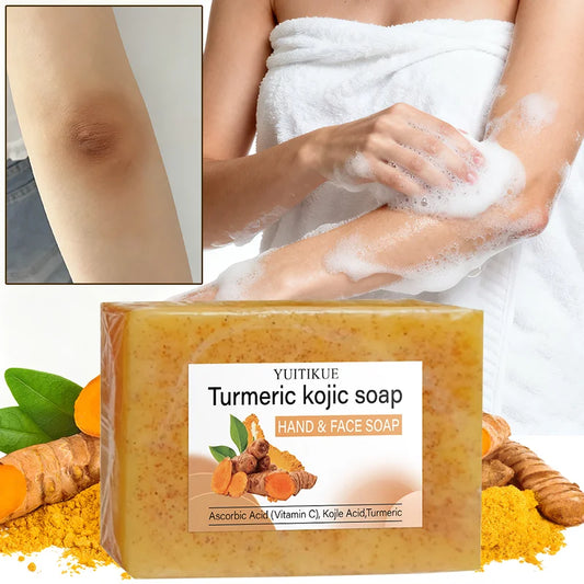 YUITIKUE Turmeric Kojic Soap 100g - Natural Vitamin C Formula, Brightens & Moisturizes, Deep Cleansing, for Face & Hands Peaceful Pleasures Health and Wellness Default Title