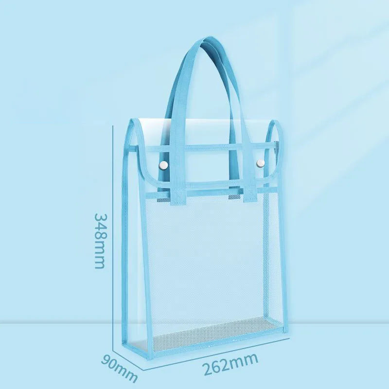 Large Capacity Tote Bag Transparent File Student Textbook Homework