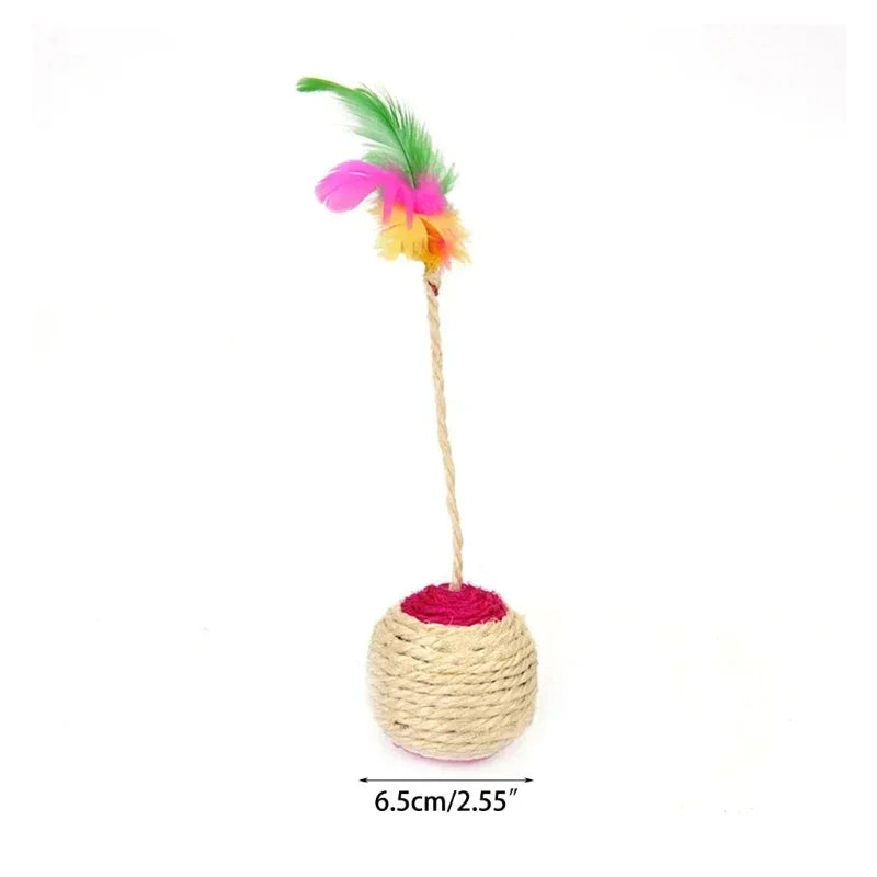 1-3pcs Feather Toys Training Kittens Pet Cat's Accessories Scratching Ball Things for Cats Supplies Products Home Garden Peaceful Pleasures Health and Wellness