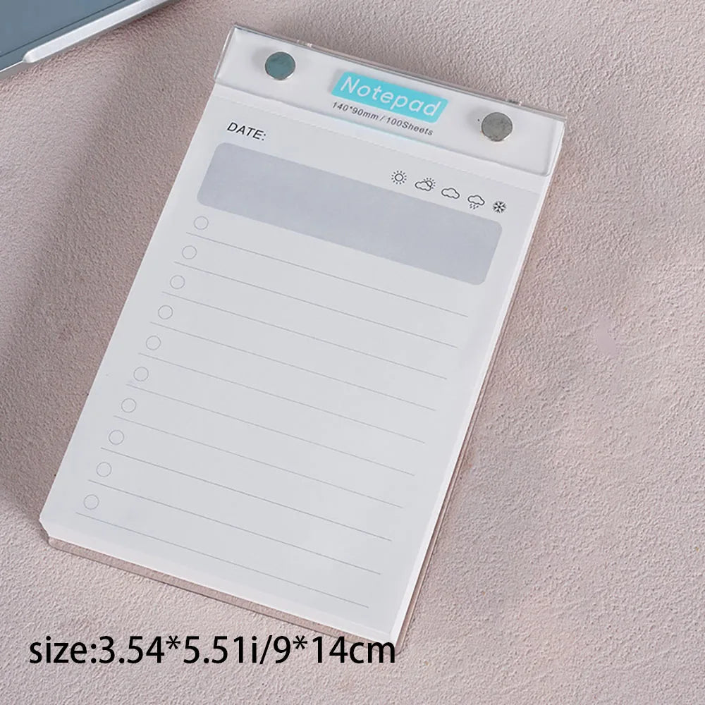 Acrylic Hard Shell Memo Pad Removable Board Clip Paper Portable