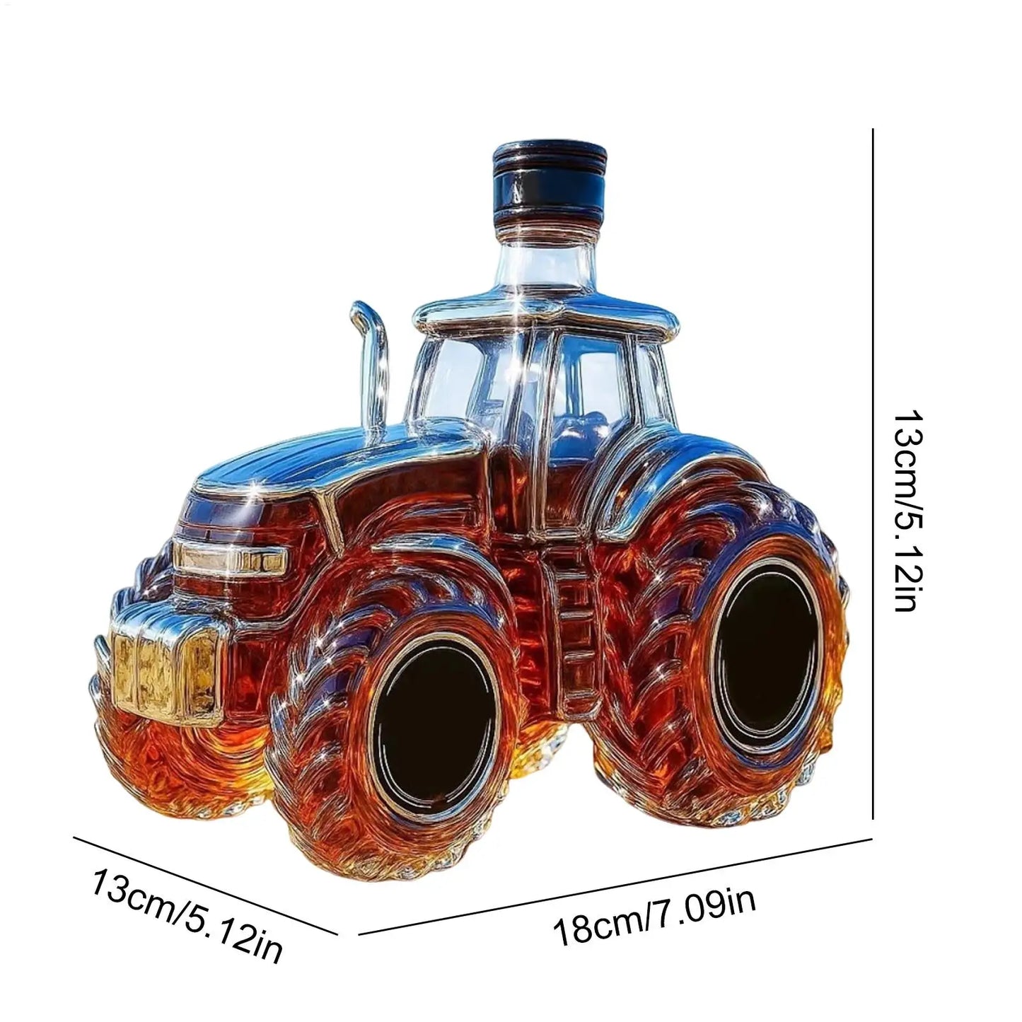 3D Tractor Crystal Glass Whiskey Decanter 300ml | Novelty Gift