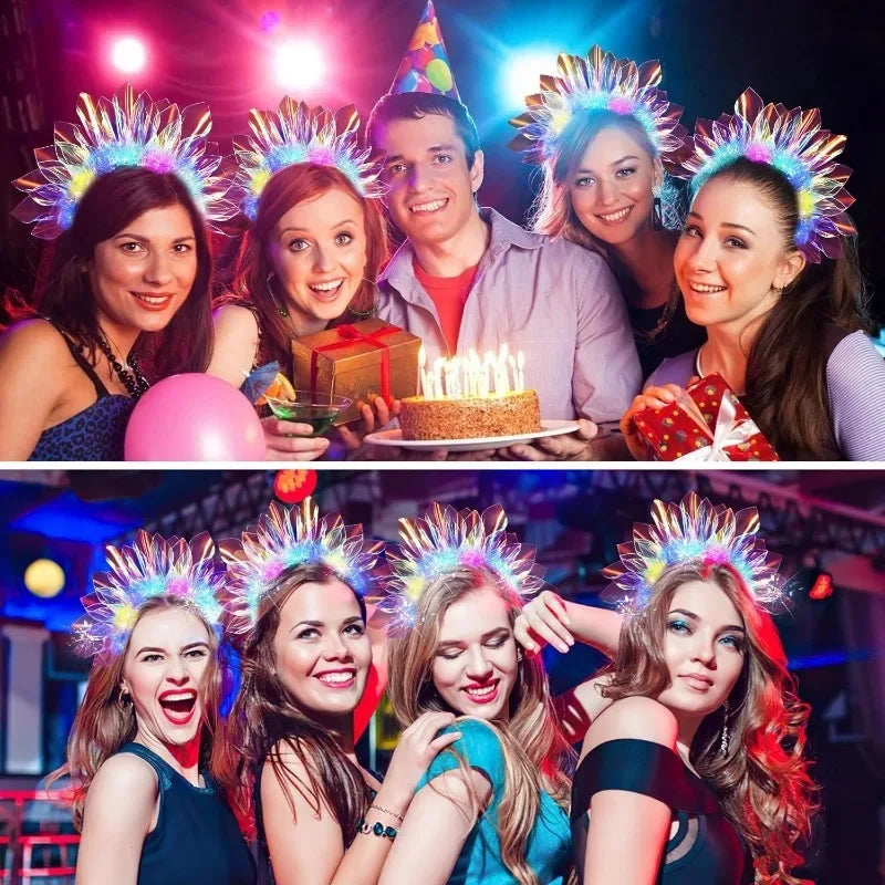 RGB Light Up LED Headband – Glowing Hair Hoop for Party