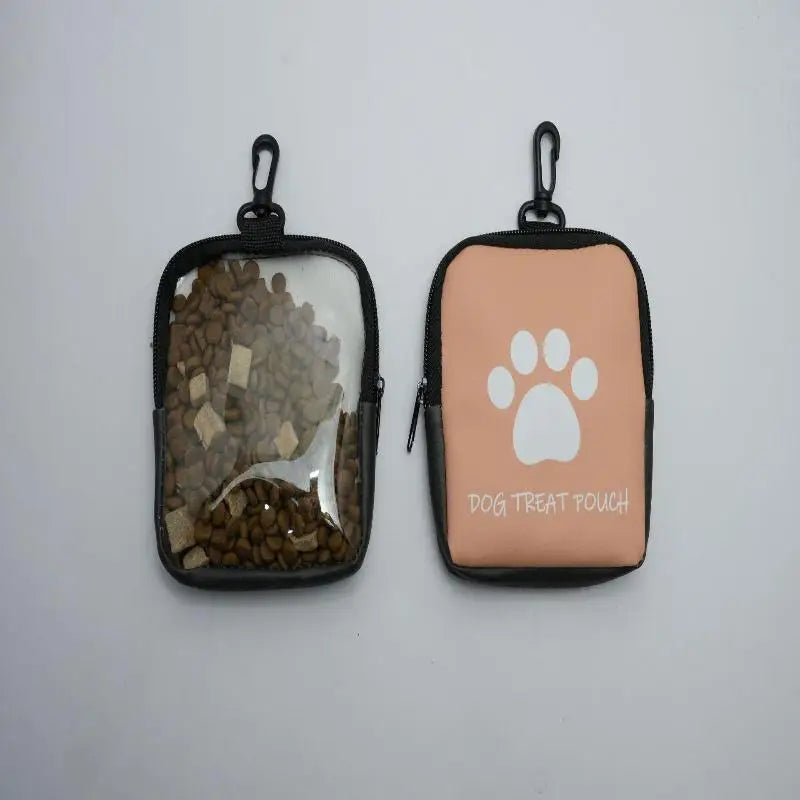 Cartoon Dog Treat Pouch – Zipper & Keychain | Training & Walking