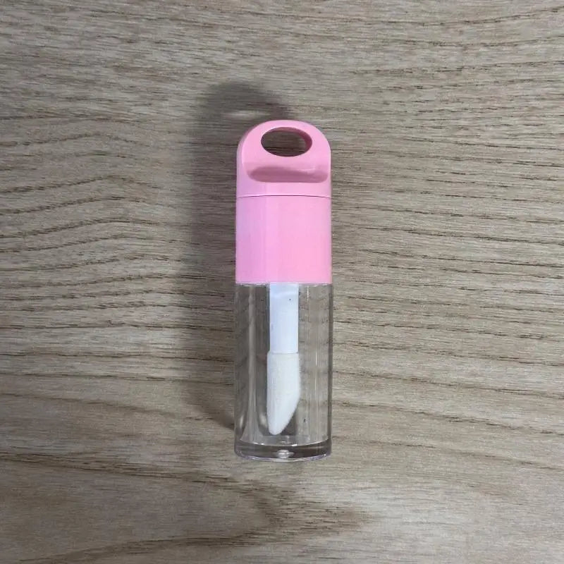 1Pcs Cute Big Brush Wand Transparent 4ml Lip Gloss Tube Plastic Round Empty Lip Gloss Container Peaceful Pleasures Health and Wellness Pink