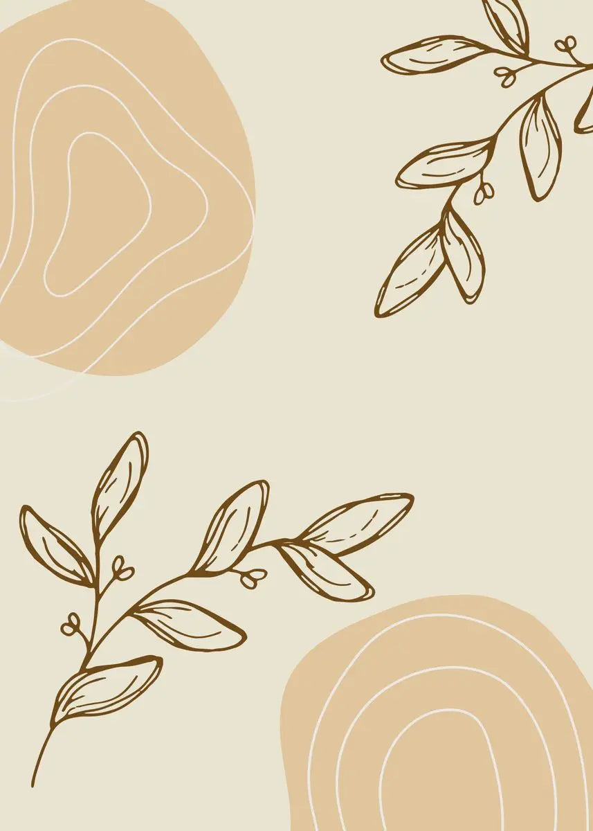 Modern Minimalist Flowers & Grass Canvas Wall Art | Unframed Print