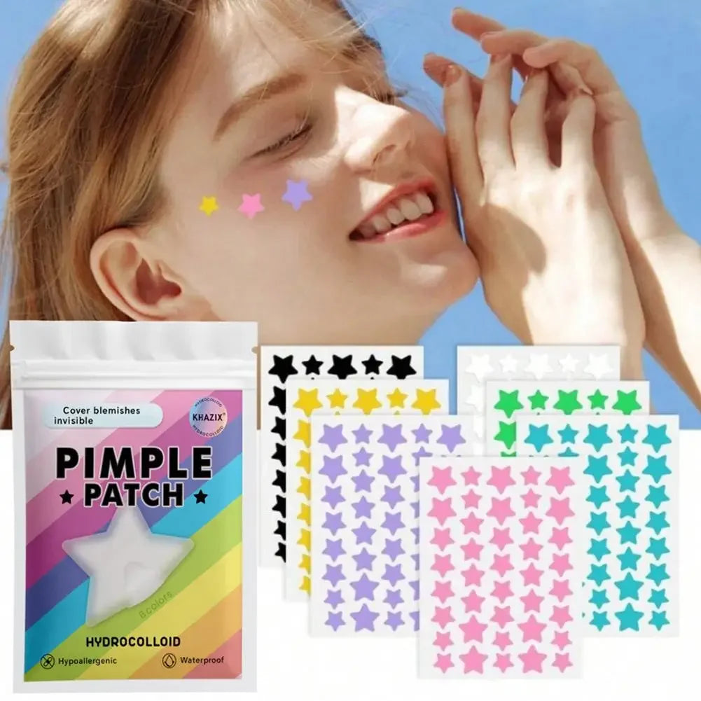 280 Counts 6 Colors Pimple Patches For Face,Cute Star Zit Covers Hydrocolloid Acne Patch,Colorful Spot Stickers Facial Skin Care Peaceful Pleasures Health and Wellness