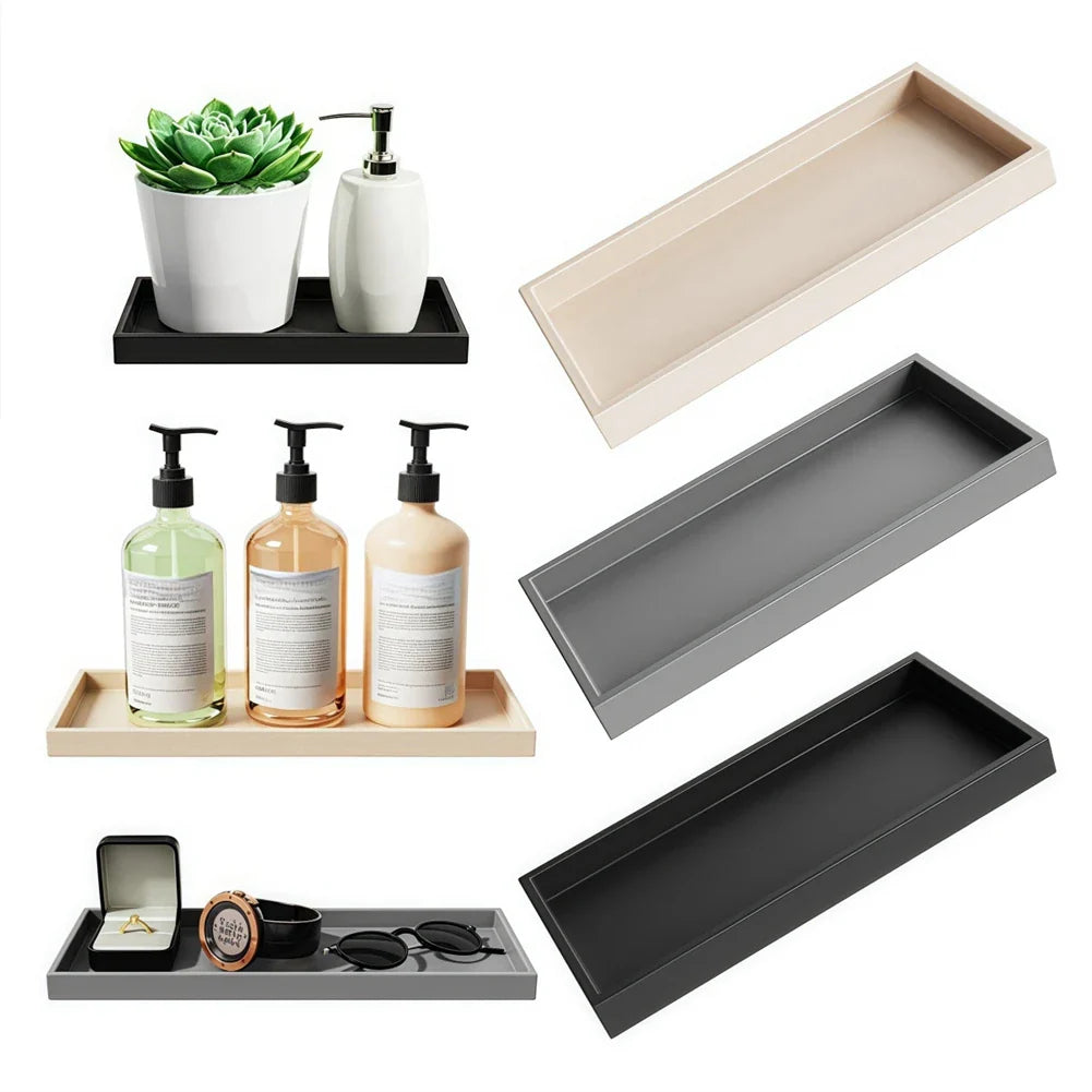 Silicone Bathroom Vanity Tray – Countertop Organizer & Soap Tray
