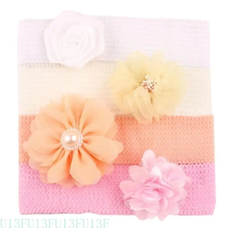 Kids Fabric Flower Headbands 4-Pack | Baby Girls Hair Accessories