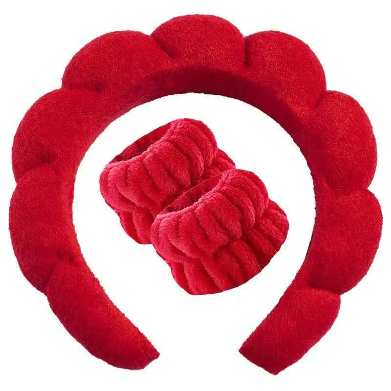 Fashion Microfiber Washing Wristbands Scrunchies Puffy Headband Spa