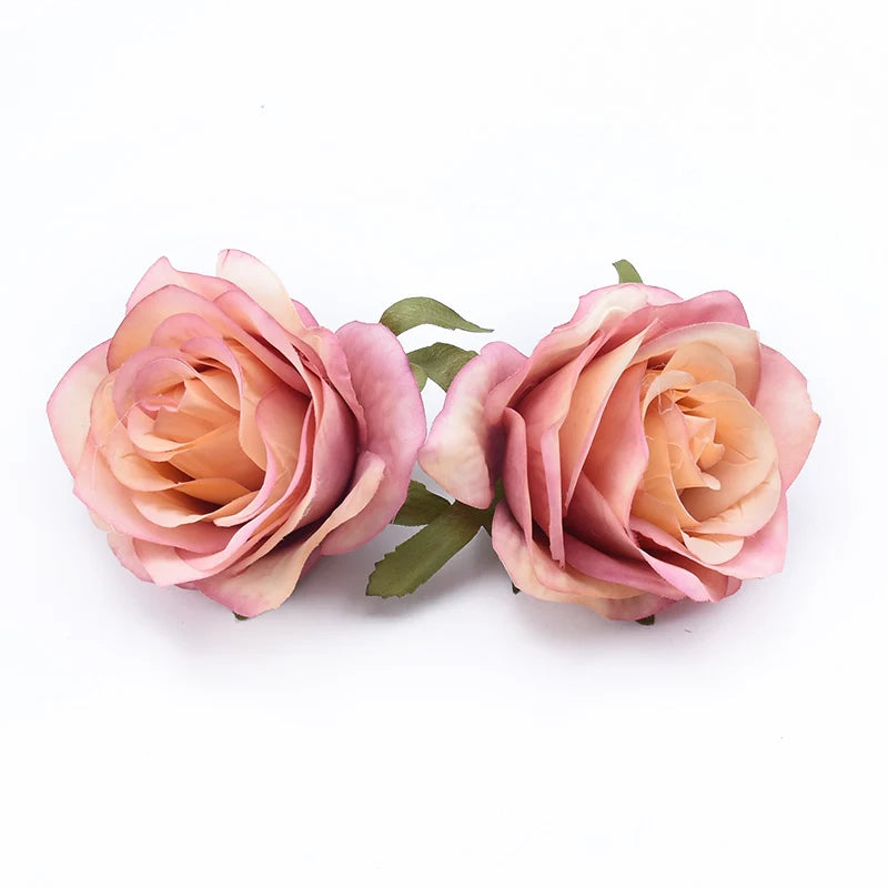 Silk Rose Artificial Flower Heads 5/10 Pcs | Wedding & Party Decor