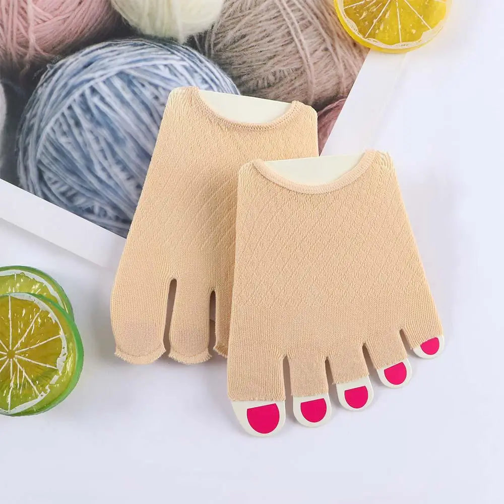 Women's Invisible Non-Slip Open Toe Mesh Cotton Liner Socks