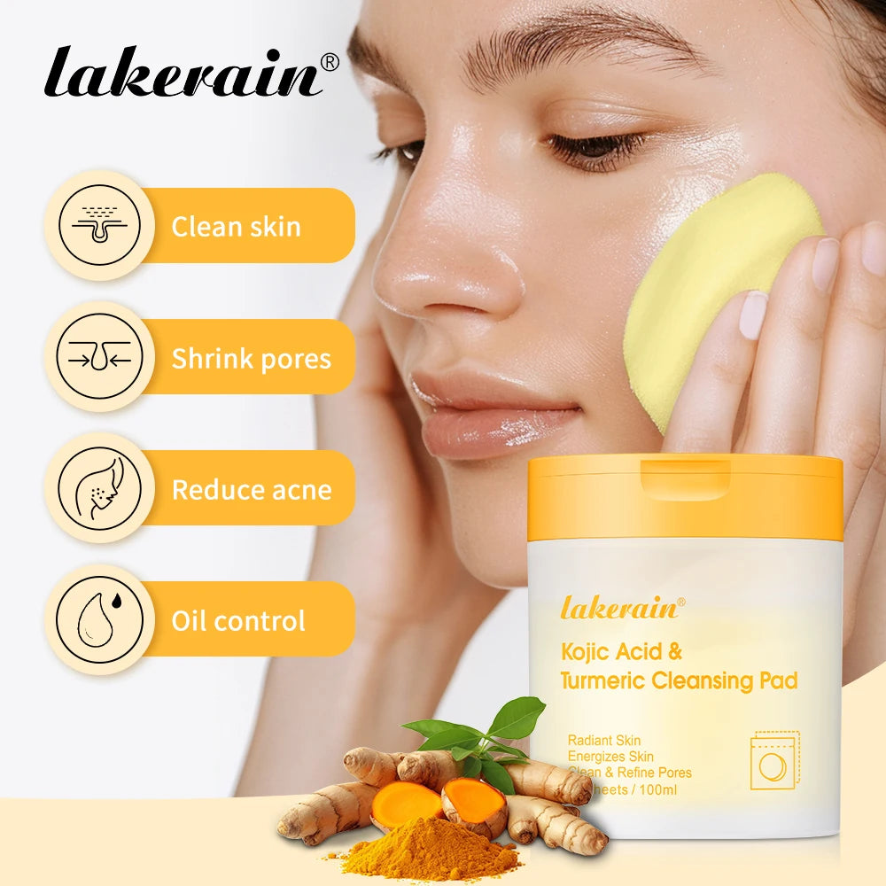 Kojic Acid And Turmeric Cleansing Pad Exfoliate Lighten Acne Scars Unclog Pores Turmeric Cleansing Pad Dark Spots With Glycerol Peaceful Pleasures Health and Wellness