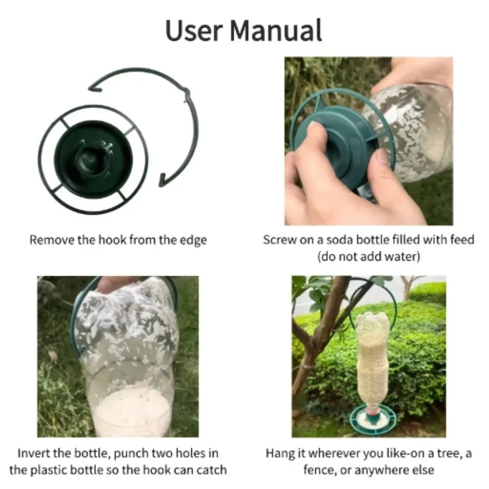 1/2/5pcs Plastic Hanging Bird Feeder for Garden Yard Balcony DIY Coke Bottle Feeder for Wild Birds Hummingbirds Bird Feeder Base Peaceful Pleasures Health and Wellness