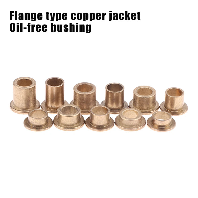 5Pcs Flange Bushing Copper Sleeve Inner Diameter 8MM Powder Metallurgy Oil Bearing With Edge Step Shoulder Peaceful Pleasures Health and Wellness