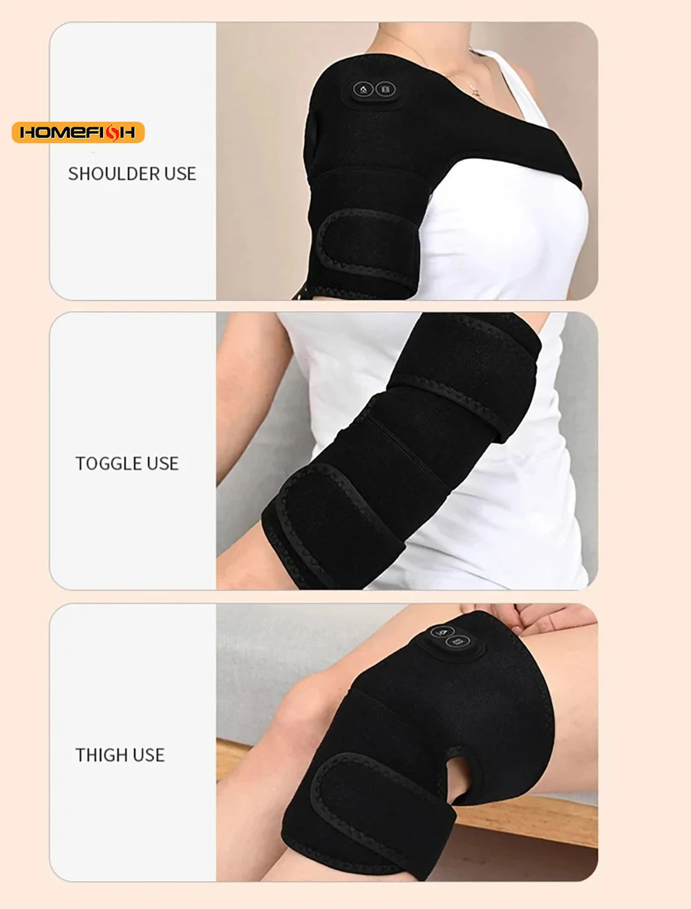 Must Be Plugged In – Smart Heated Shoulder Massage Brace with Graphene Heating & Pulse Vibration for Massage Peaceful Pleasures Health and Wellness