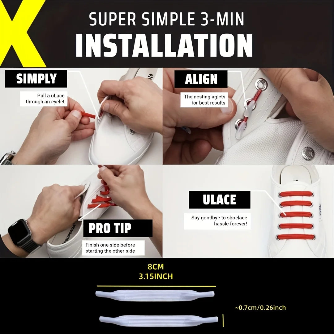 Elastic Flat Non Tied Shoelace Buckle Simple Lazy Shoelaces Sports