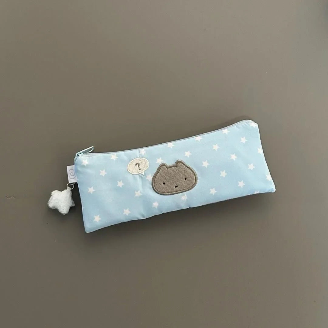 Cute Stars Pencil Case Mesh Multilayer Pencil Bag Multifunctional Large Capacity School Stationery Bag For Boys Girls Peaceful Pleasures Health and Wellness Blue no pendant