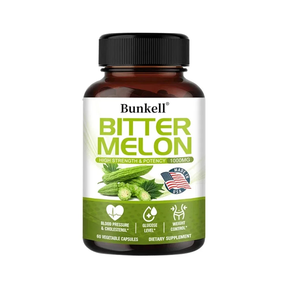 Natural Bitter Melon Extract Capsules for Metabolic Health Peaceful Pleasures Health and Wellness 60 count-1 bottle
