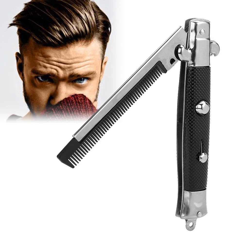 1Pc Folding Spring Comb Mens Womens Beauty Handmade Folding Pocket Clip Hair Moustache Beard Comb For Barbershop Pet Modelling Peaceful Pleasures Health and Wellness