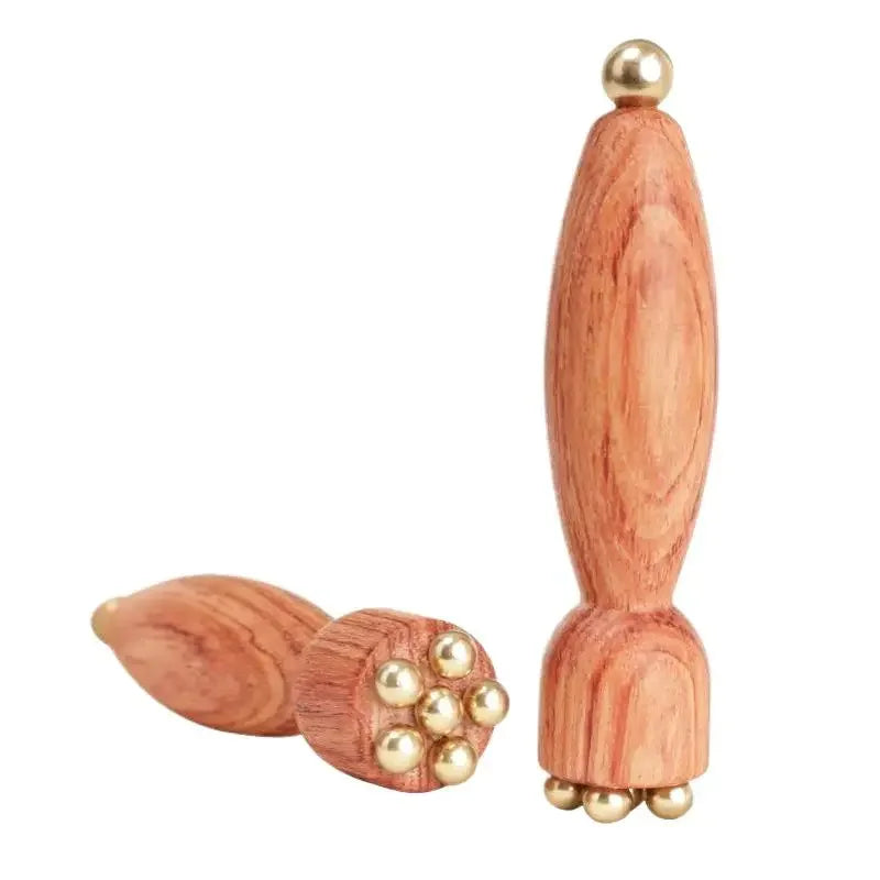 Brass Lotus Eye Gua Sha Stick | Rosewood Facial Massage Tool Facial Gua Sha Tool Peaceful Pleasures Health and Wellness