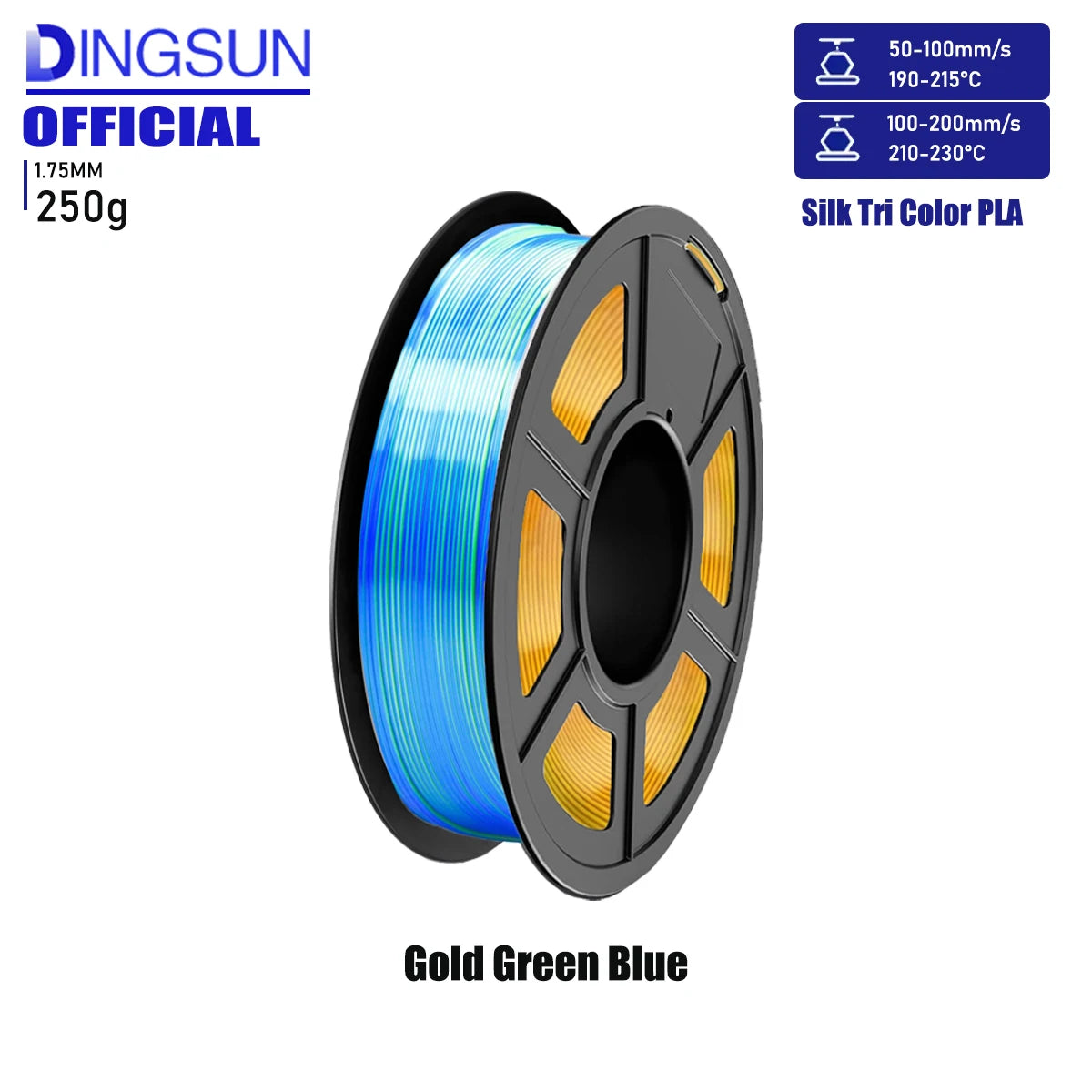 3D Maliang Tri-Color Silk PLA Filament 1.75mm | 4-Pack 250g
