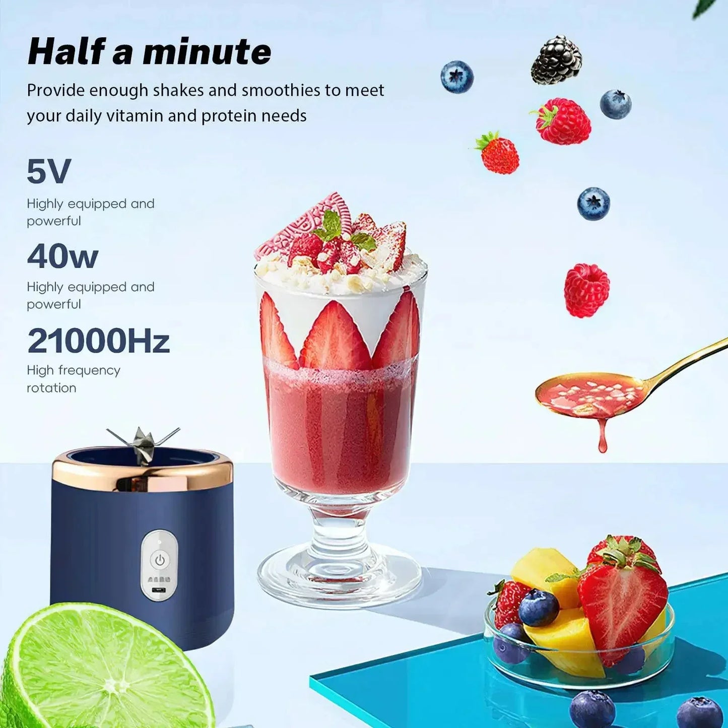 Electric Juicer Cup Portable USB Multifunction Double Cup Juicer Fruit Blender Milkshake Juice Cup Smoothie Blender Peaceful Pleasures Health and Wellness