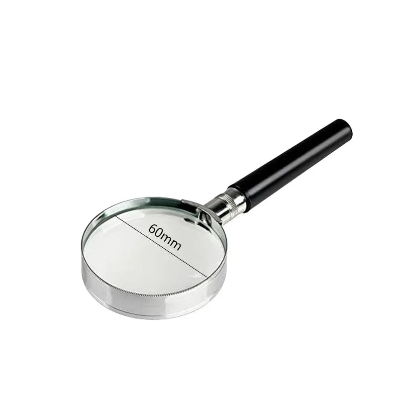 High-end Handheld Magnifying Glass Classic 5x Semi Metallic Circular 60mm for High-definition Jewelry Appraisal Reading Peaceful Pleasures Health and Wellness 1PC 5X