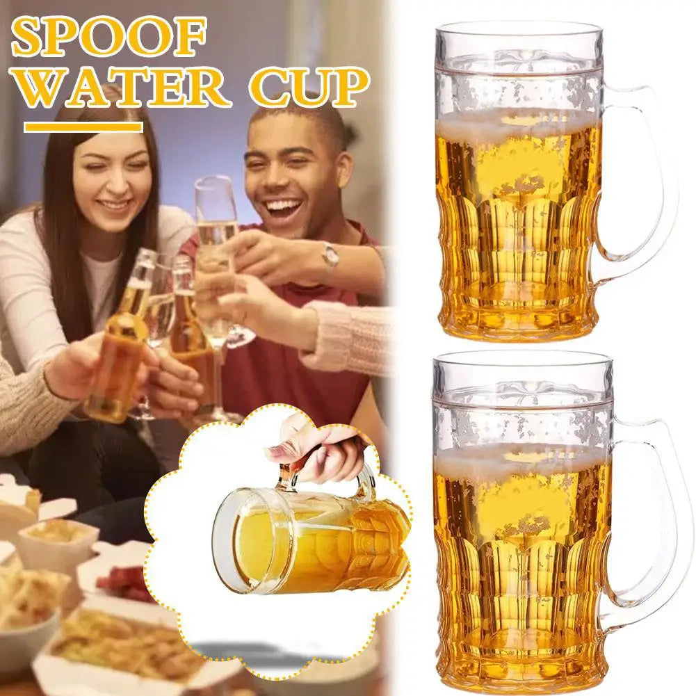 400ml Double-Layer Novelty Fake Beer Mug – Funny Prank Glass Novelty Beer Mug Peaceful Pleasures Health and Wellness
