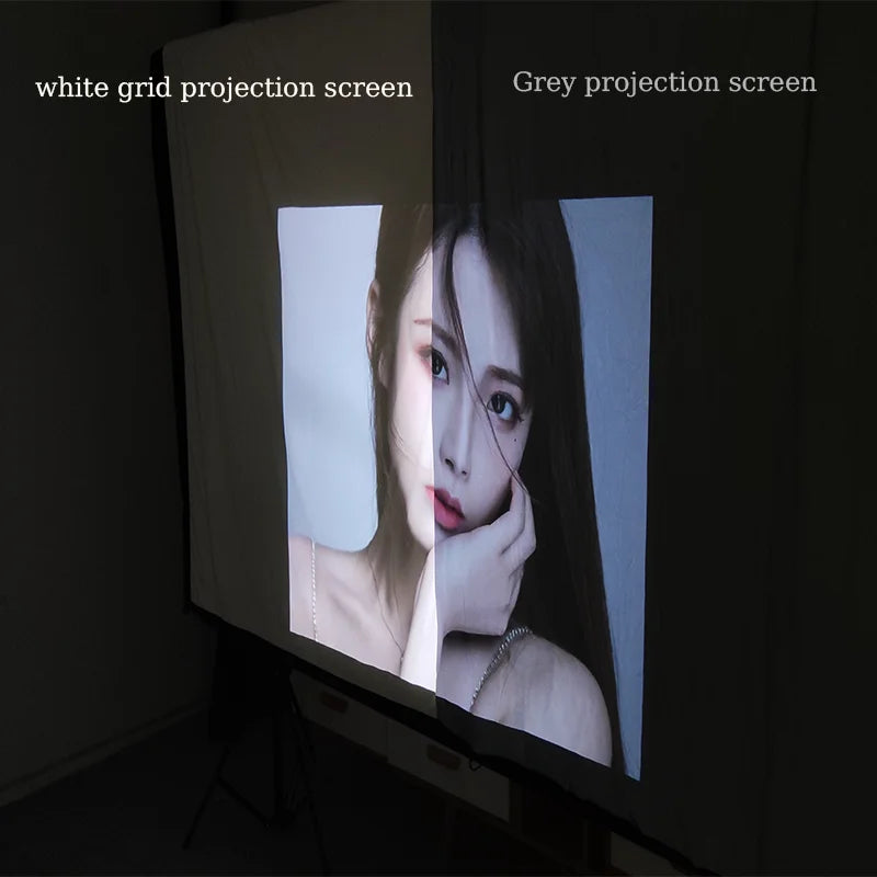 ZHNUWIE Projector Screen White Grid Anti-Light 16:9 Projection Screen For Home 72 84 100 120 133 Inch Portable Reflective Cloth Peaceful Pleasures Health and Wellness
