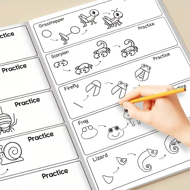 Drawing Book Kids 200+ Step-by-step Art Education Coloring How Draw