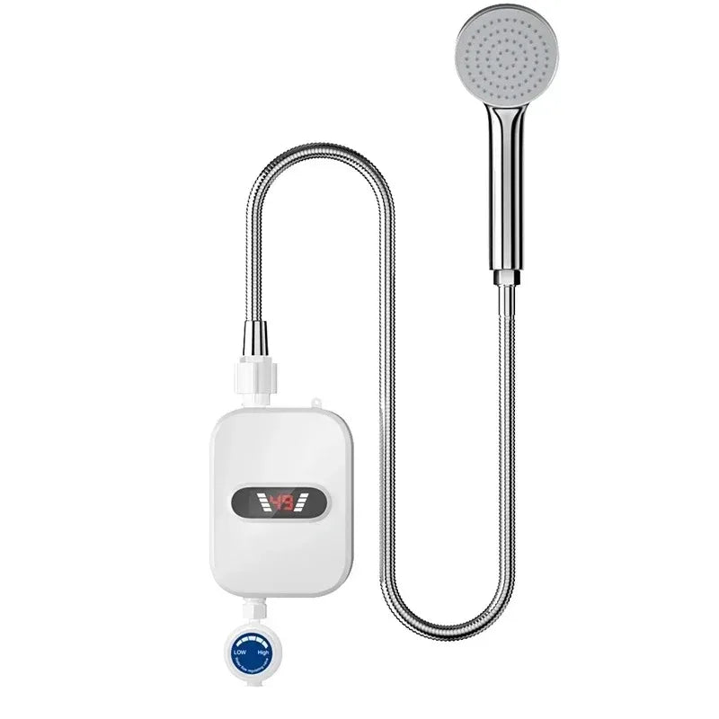 Electric Instant Tankless Water Heater 3500W 3s Fast Heating for Home Bathroom Shower and Kitchen Sink Faucet Use Peaceful Pleasures Health and Wellness WHITE EU Plug